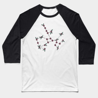 Sagittarius Zodiac Sign Constellation Roses and Hearts Doodle Baseball T-Shirt